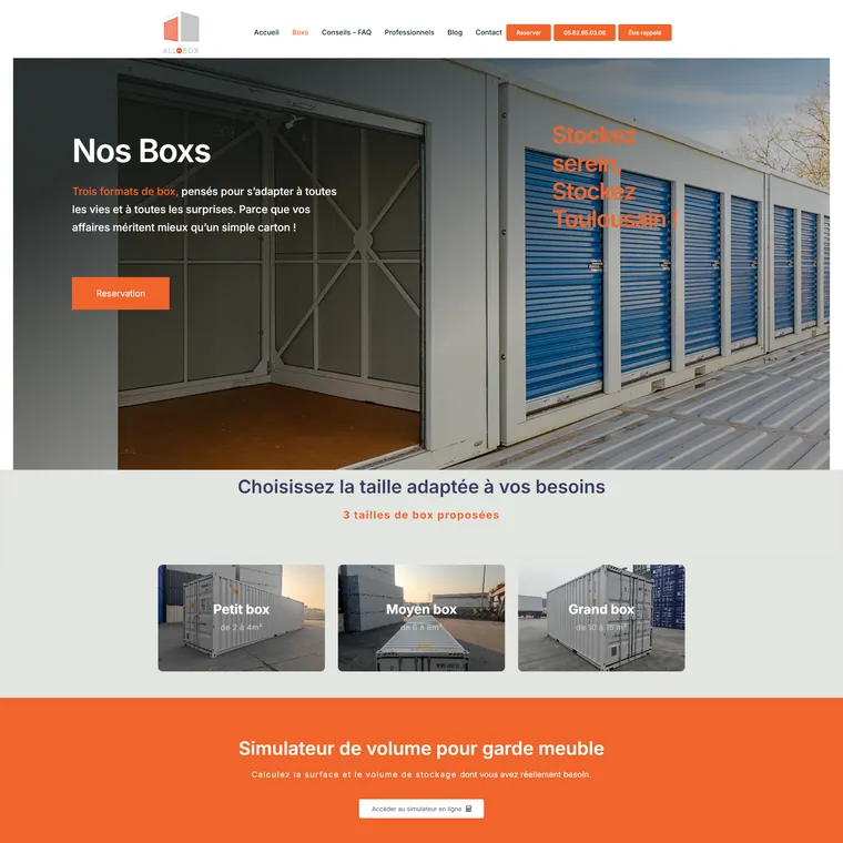 AlloBox — page Nos Box avant refonte